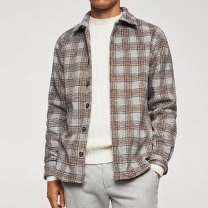 Mango Men’s Check Flannel Overshirt size medium